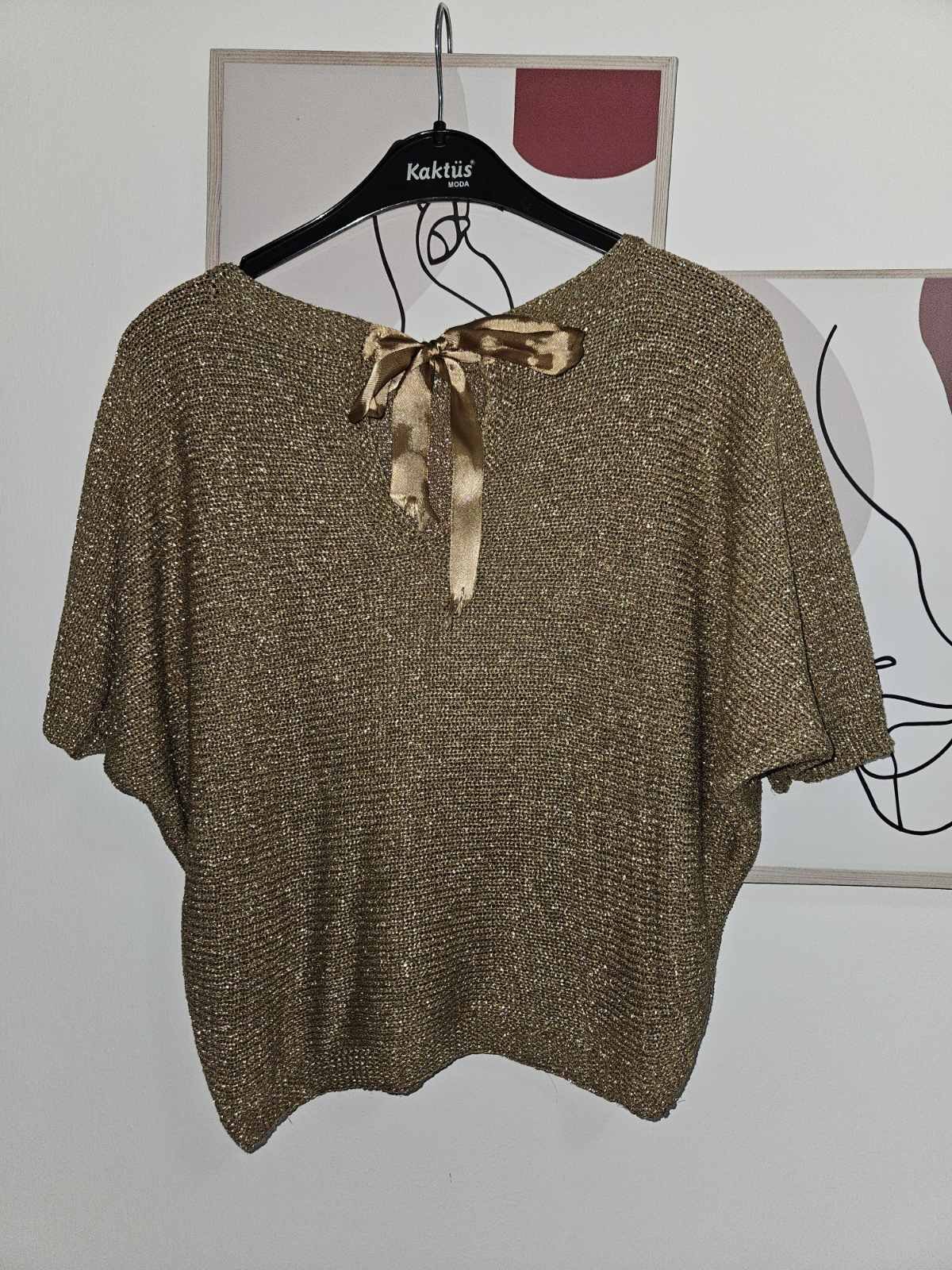 Konchana bluza(staro zlato) so pandelka M do XL - 1