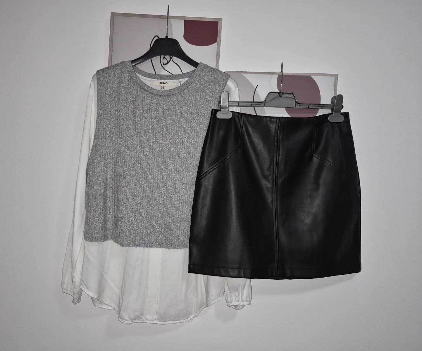 Koton set: koshula so elek+suknja eko koža - 1